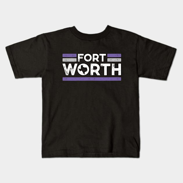Retro Fort Worth Texas // Vintage Ft Worth DFW Hometown Texas Pride Kids T-Shirt by SLAG_Creative